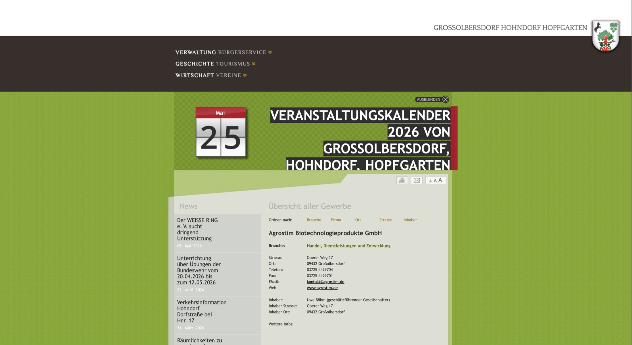 Ziel: Gemeindeinformationen übersichtlich bündeln!
